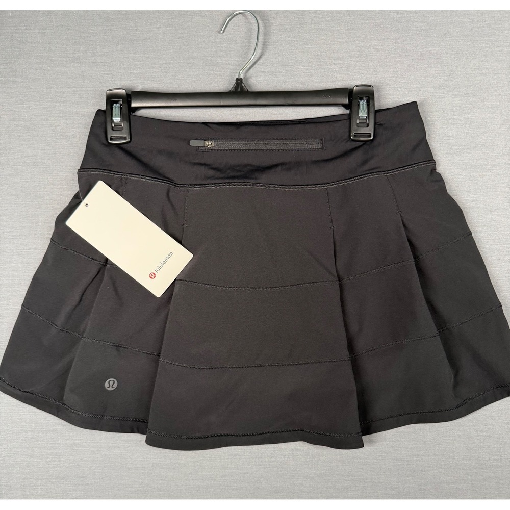 Lululemon Pace Rival Mid-Rise Skirt Black NWT Size 6 Pockets Excellent Tennis - Picture 2 of 13